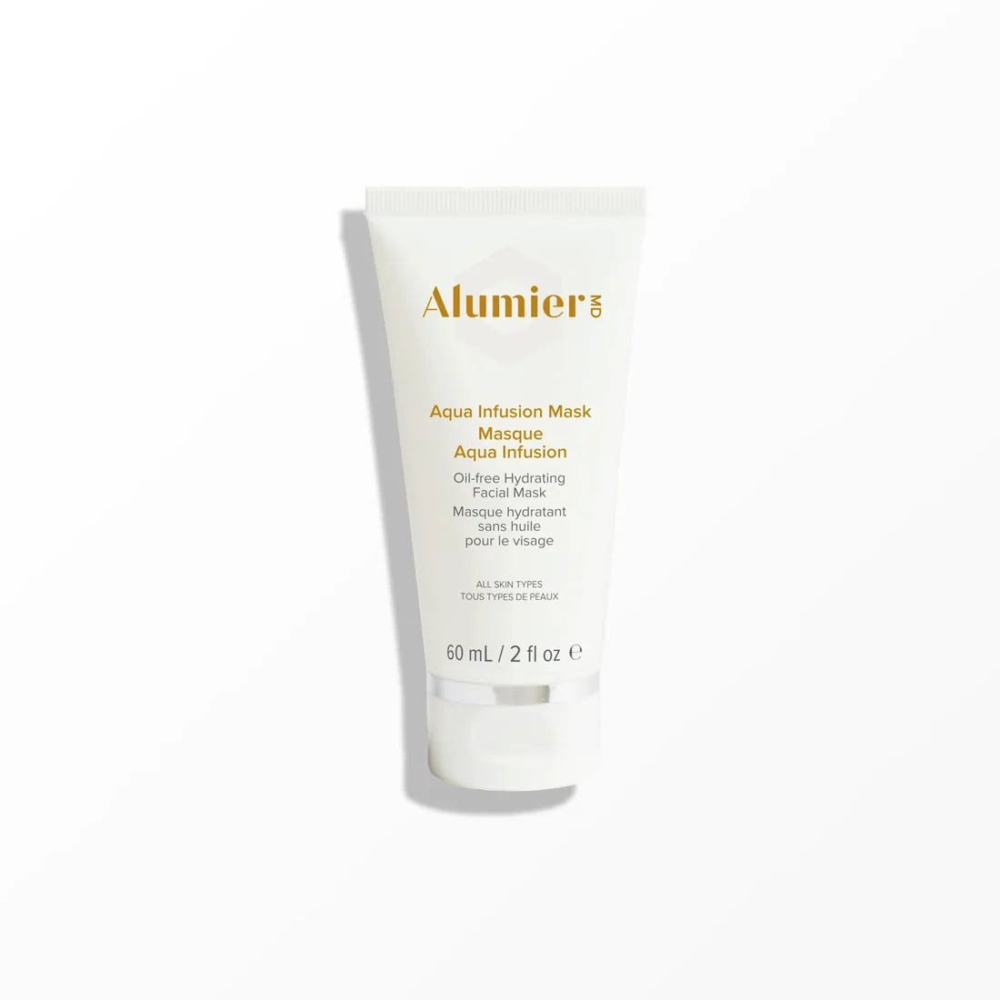 AlumierMD Aqua Infusion Mask 60 ml white tube on a white background.