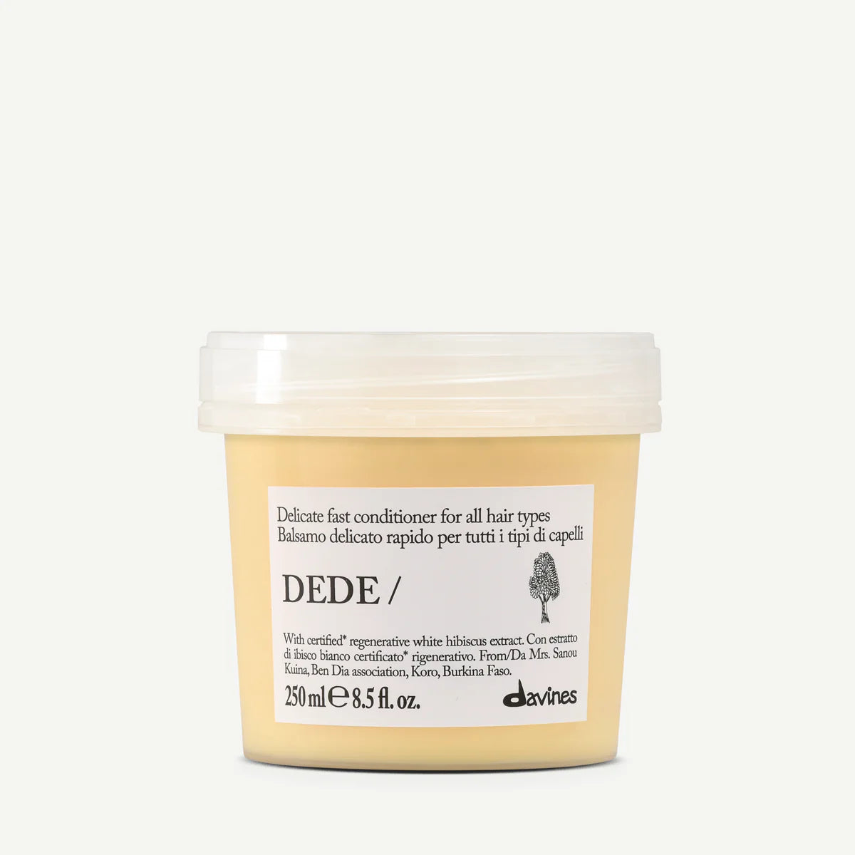 Dede hair care product container on a white background