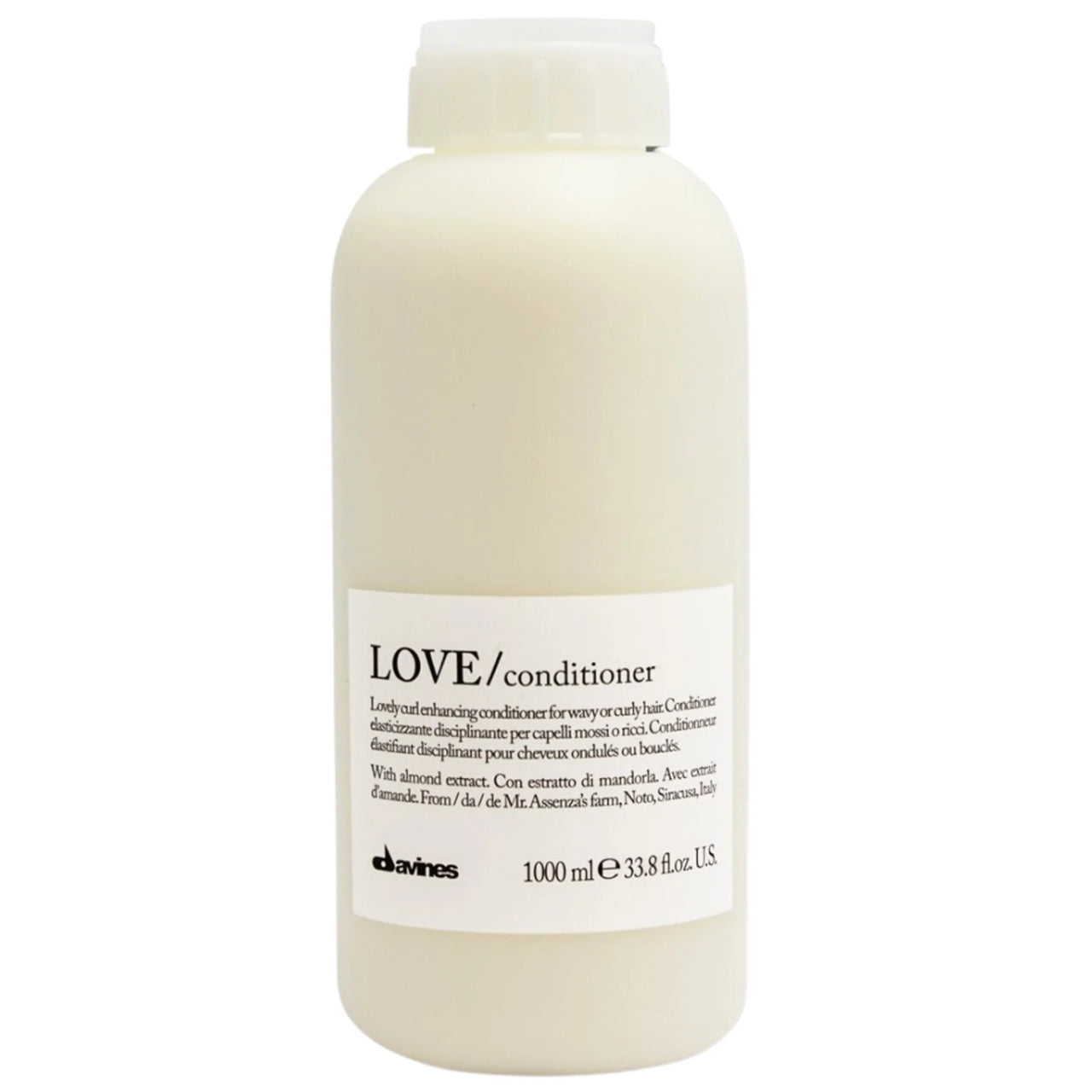 Davines LOVE conditioner bottle on a white background