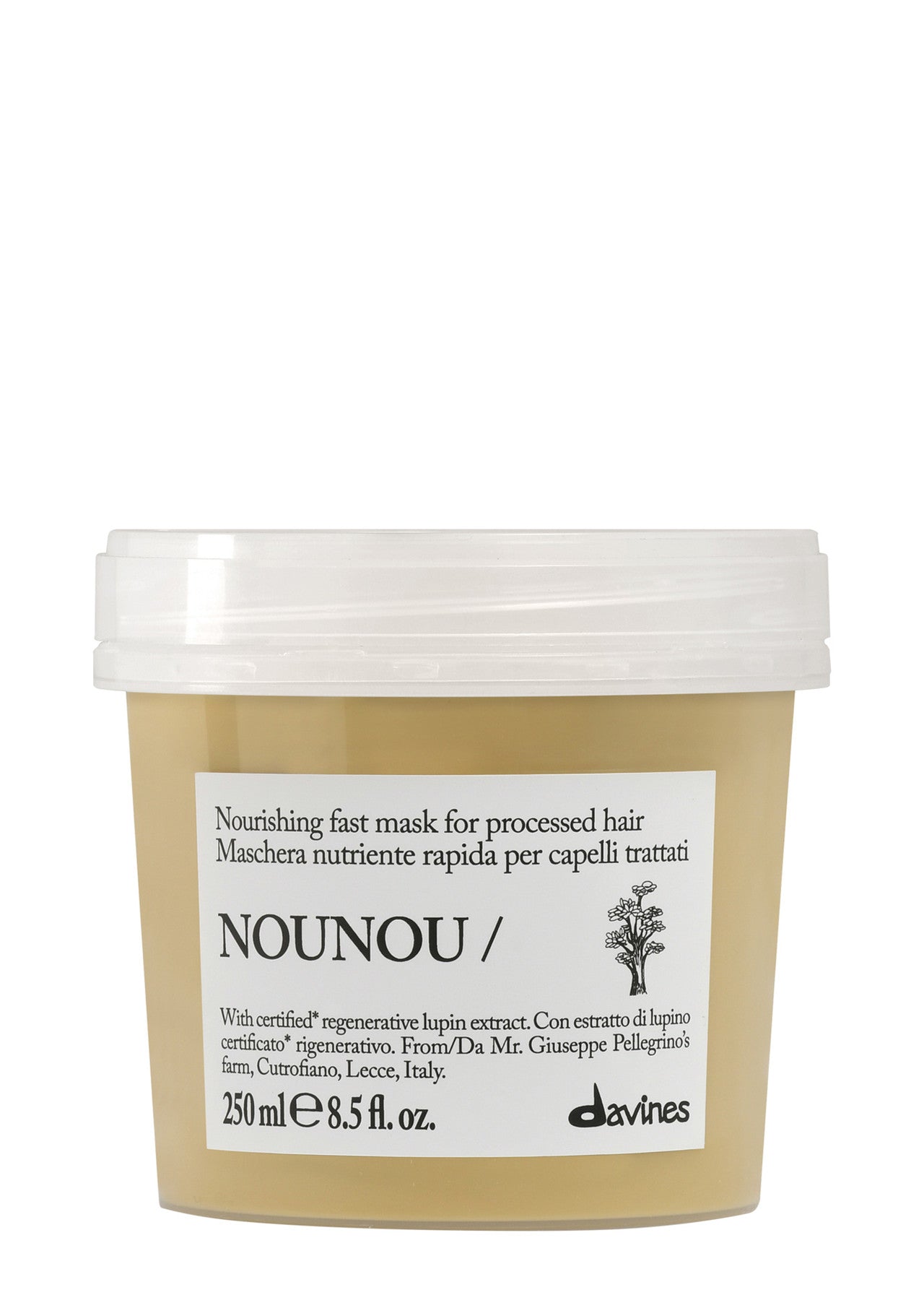 Hair mask container with 'Nounou' branding on a white background