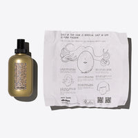 Thumbnail for A bottle of Shiseidos Salt hair product placed next to a white paper print featuring hand-drawn illustrations and text about salt in the hair, photographed on a light gray background.