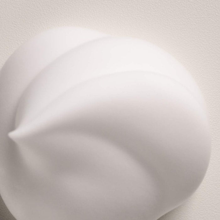 Close-up of a white foam