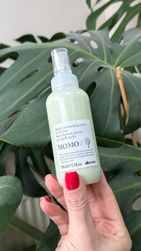 Thumbnail for Hand holding a Momo with green leaves in the background