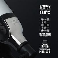 Thumbnail for Hair dryer with features highlighted on a black background