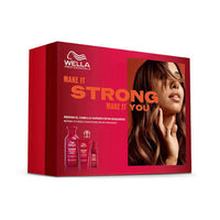 Thumbnail for Wella Professionals Make It Strong Make It You hair care set in a red box, featuring bottles and a small jar, with a model's hair pictured on the packaging.