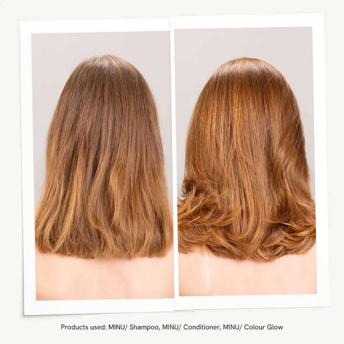 before and after using Davines minu shampoo