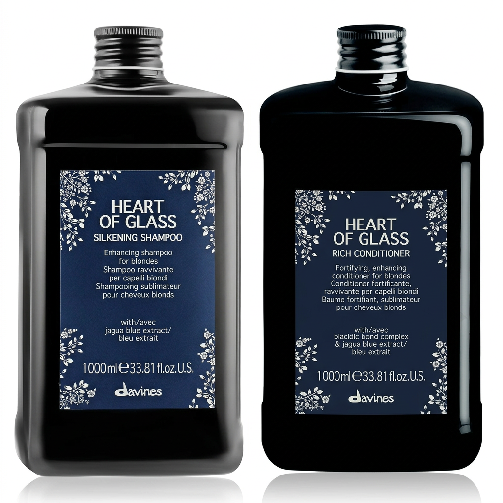 Davines HEART OF GLASS Blonde Care Duo – 1000ml Shampoo & Conditioner