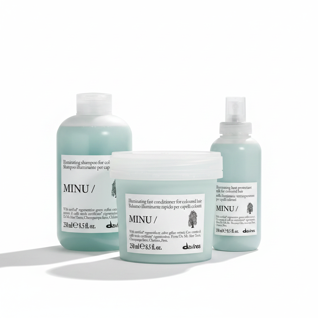 Davines MINU Colour Protect Trio | Shampoo, Conditioner & Heat Protect Milk
