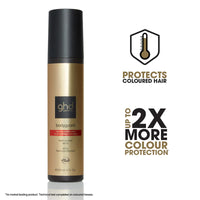 Thumbnail for A gold and black aerosol can of ahd Bodyguard hair protector spray on a white background, with promotional text and icons indicating protection for colored hair and up to 2x more color protection.