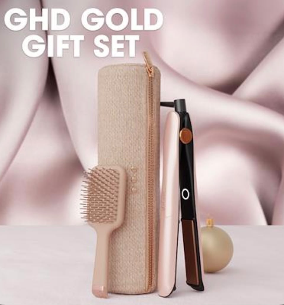 ghd Gold Hair Straightener Festive Gift Set – Cashmere Beige
