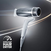 Thumbnail for GHD hair dryer on a dark background with 'Ultra-Fast Hair Dryer' text.