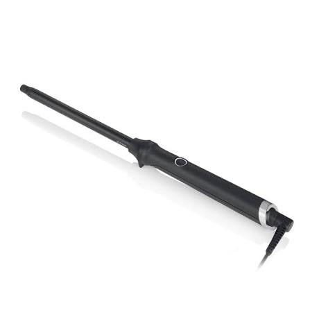 Black curling iron on a white background