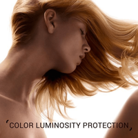Thumbnail for Woman with flowing hair and text 'Luminous Protection Cream' on a light background