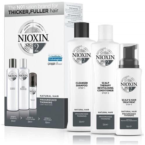 Nioxin System 2, 3 Part System Kit: For Natural Hair And Progressed Thinning trail kit