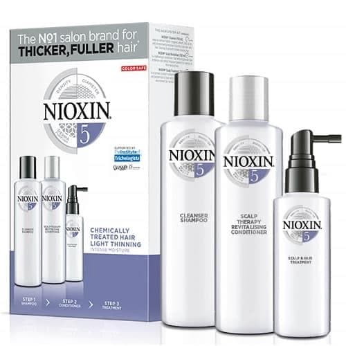 Nioxin System 5 Three Part System Loyalty Kit - for Chemically Treated Hair with Light Thinning
